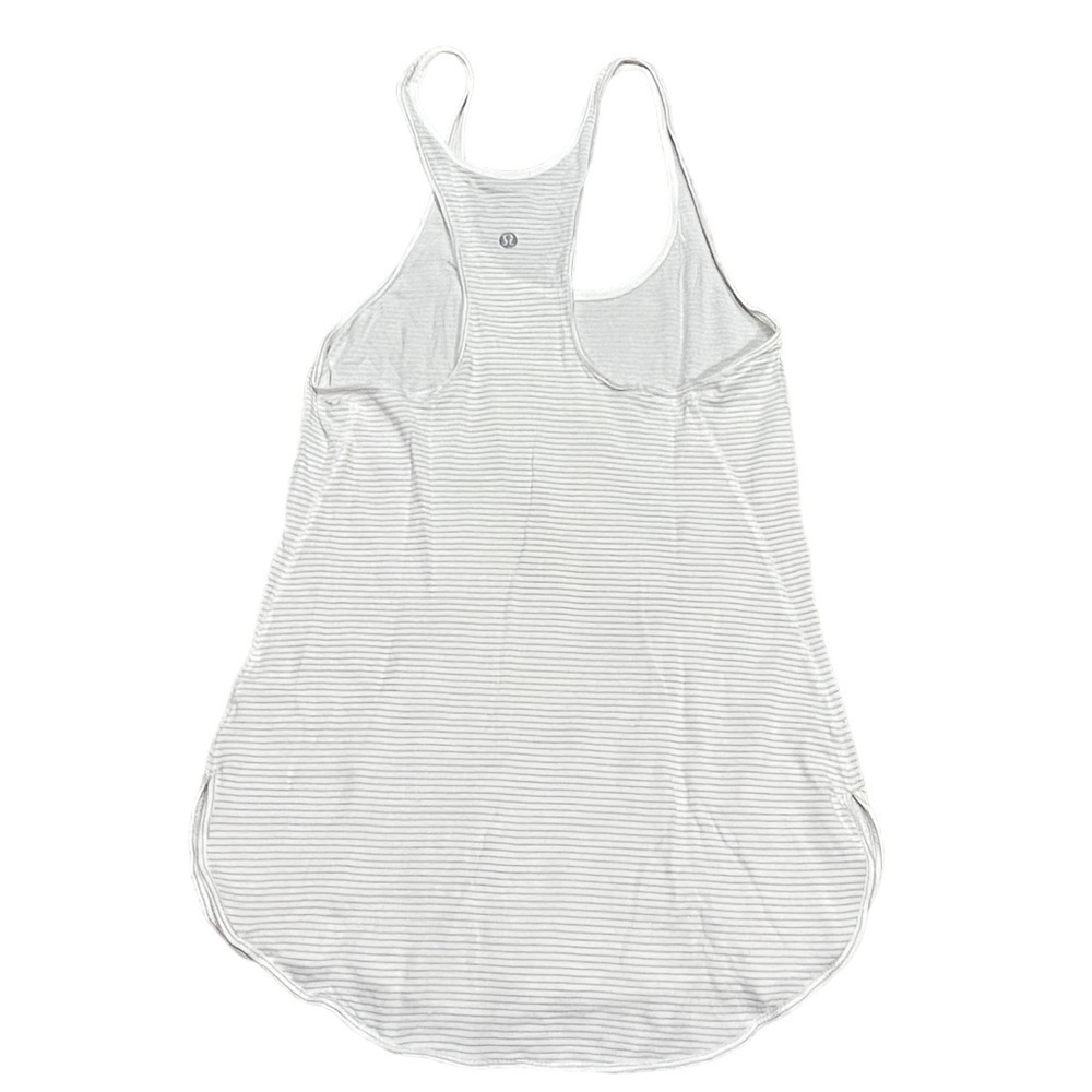 LULULEMON racerback tank top size 6 grey white stripes